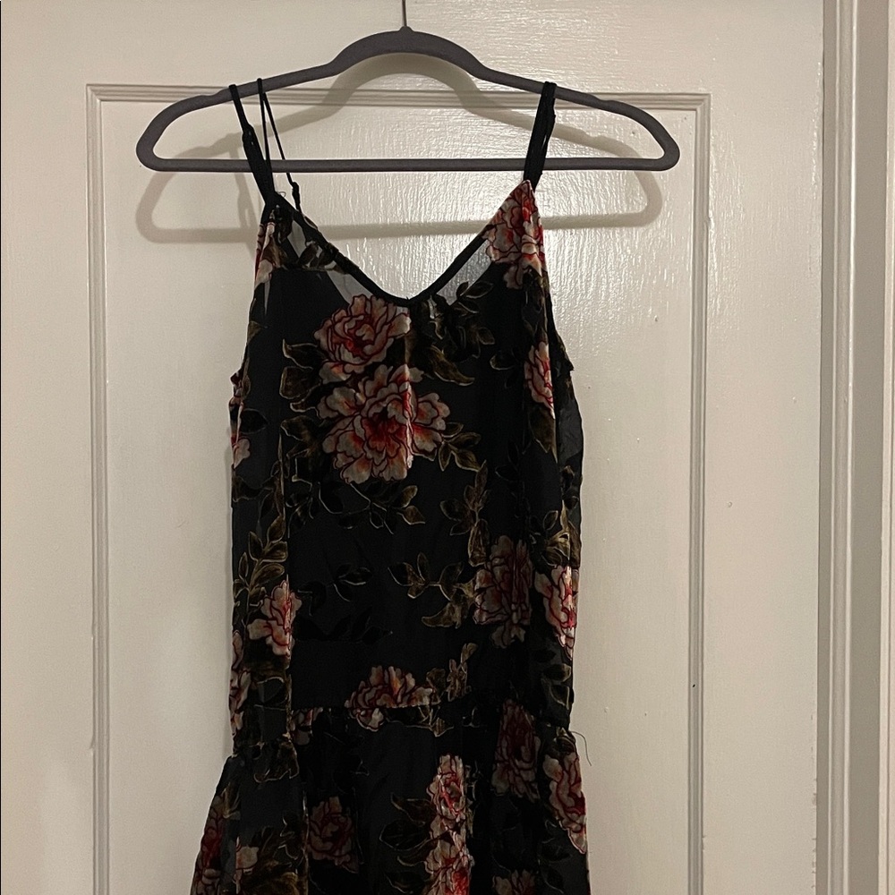 American Eagle Outfitters Black and Pink Floral Mini Dress